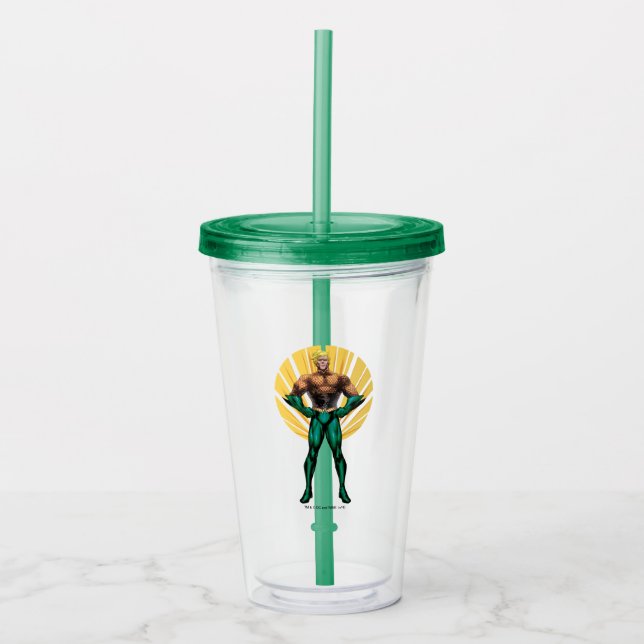 Vaso Acrílico Aquaman Standing (Anverso)