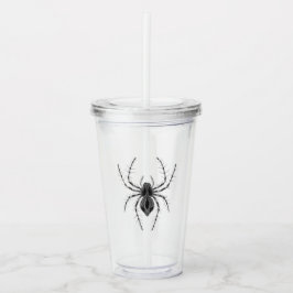 Vaso Acrílico Araña de Halloween gótica vintage