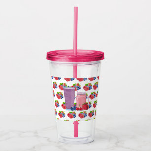 Vaso Acrílico Arándano y fresa Smoothie