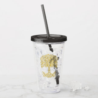 Vaso Acrílico Árbol Celta Amarillo De La Vida