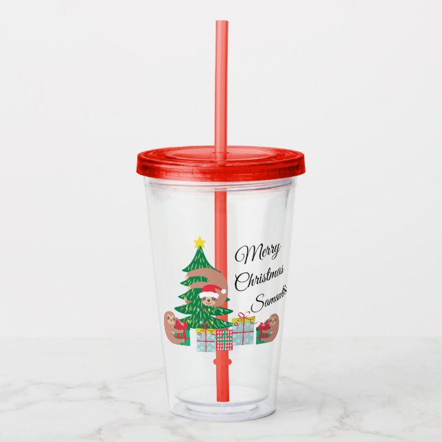 Vaso Acrílico Árbol de Navidad de espuma suave personalizado (Anverso)