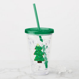 Vaso Acrílico Árbol de navidad lindo