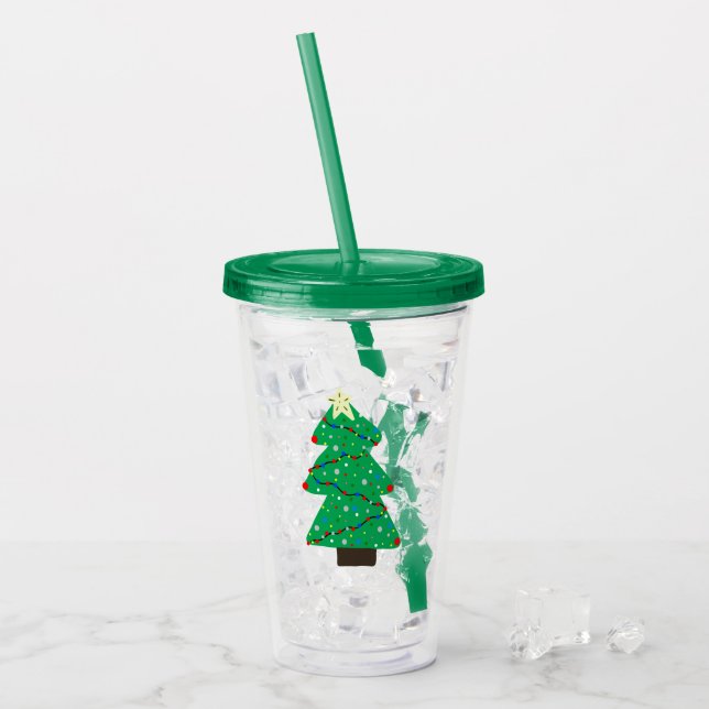 Vaso Acrílico Árbol de navidad lindo (Anverso (hielo))