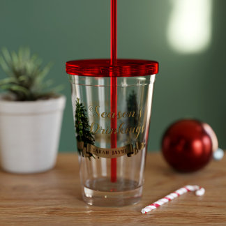 Vaso Acrílico Árbol de Navidad Nombre personalizado Tumbler acíl