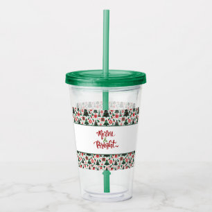 Vaso Acrílico Árbol de Navidad, regalos, caramelos