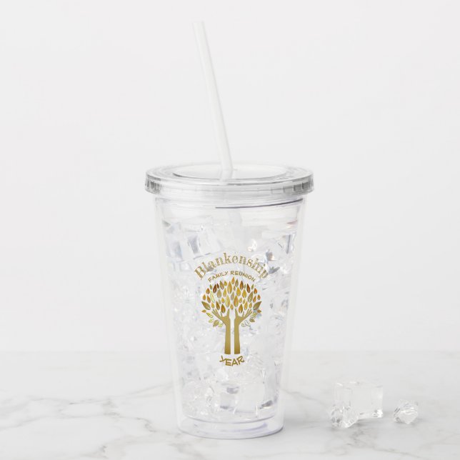 Vaso Acrílico Árbol manos arriba deja a Personalizado Fiesta sin (Anverso (hielo))