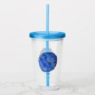 Vaso Acrílico Aries Watercolor Night Sky Constellation Zodiac