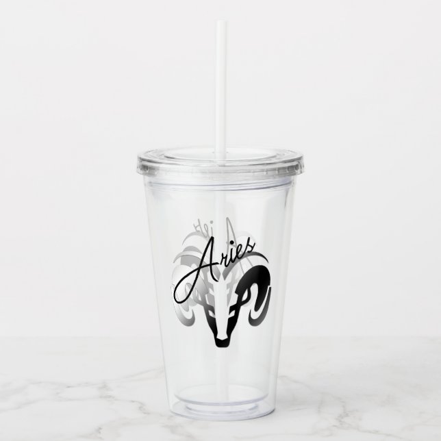 Vaso Acrílico Aries Zodiac (Anverso)