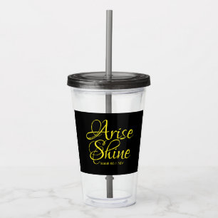 Vaso Acrílico Arise inspiradora y Shine Faith Black
