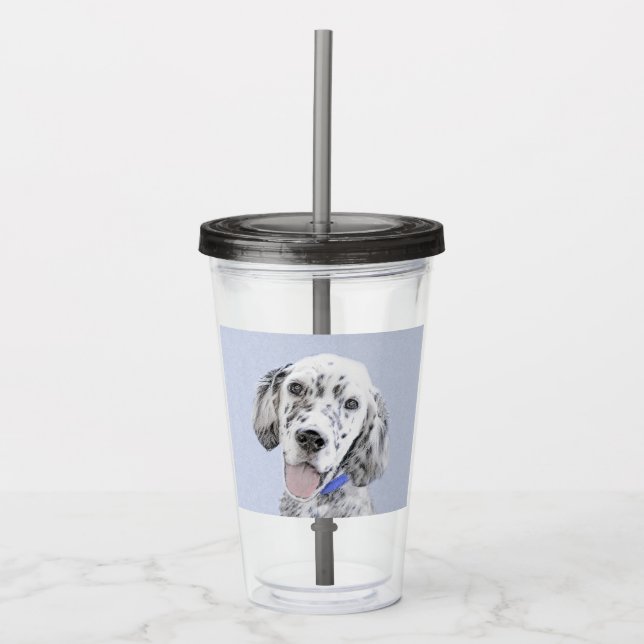 Vaso Acrílico Arreglo de inglés azul Belton Pintura de perro (Anverso)