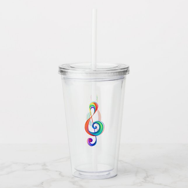Vaso Acrílico Arroyo arcoiris estratificado (Anverso)