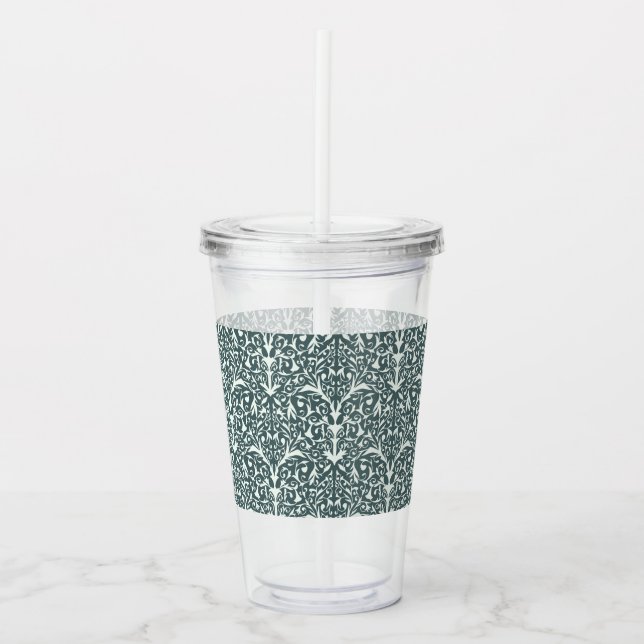 Vaso Acrílico Art Nouveau Inspired Florals Clear Tumbler - Green (Anverso)