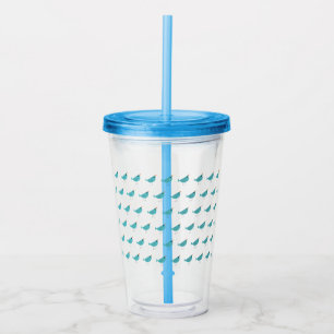 Vaso Acrílico Arte adorable y caprichoso de aves y naturaleza