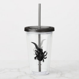 Vaso Acrílico Arte Axolotélico Melanoico Negro