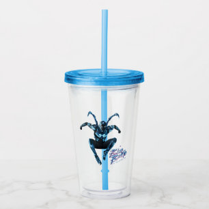 Vaso Acrílico Arte de caracteres de salto de escarabajo azul