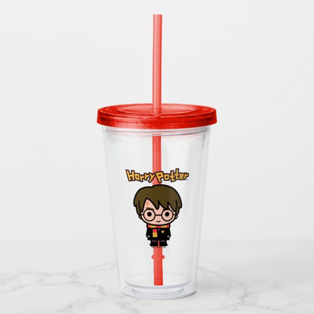 Vaso Acrílico Arte de caricaturas de Harry Potter (Anverso)