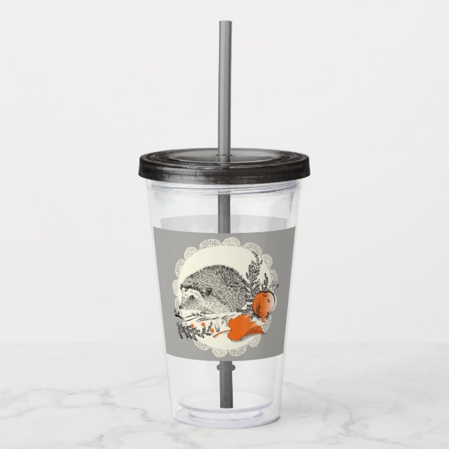 Vaso Acrílico Arte gráfico de Hedgehog (Anverso)