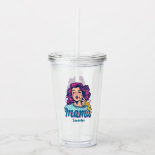 Vaso Acrílico Arte Retro Mama Pop Personalizado (11)