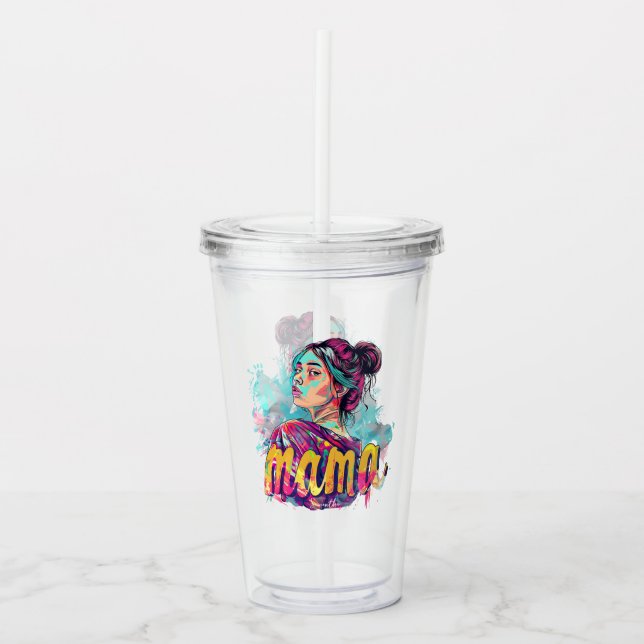 Vaso Acrílico Arte Retro Mama Pop Personalizado (13) (Anverso)