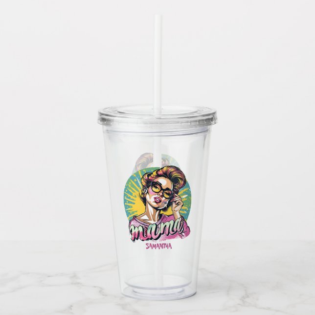 Vaso Acrílico Arte Retro Mama Pop Personalizado (18) (Anverso)