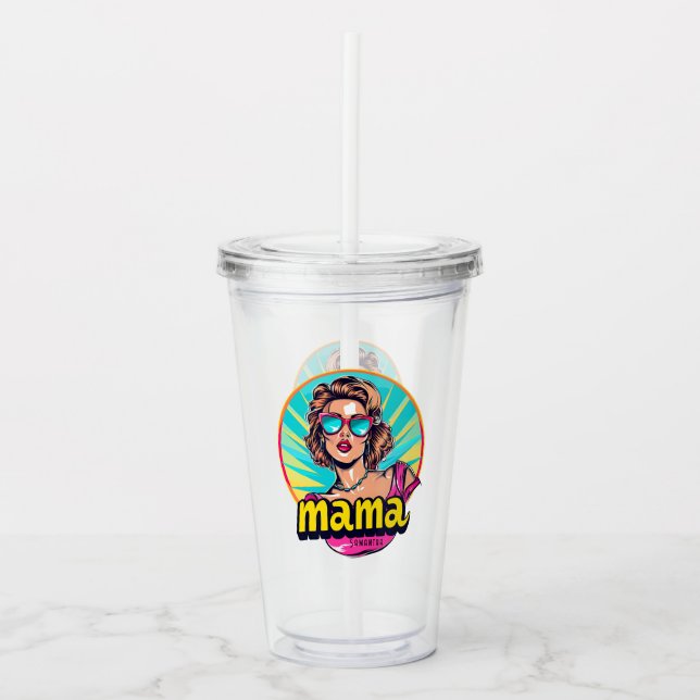 Vaso Acrílico Arte Retro Mama Pop Personalizado (3) (Anverso)