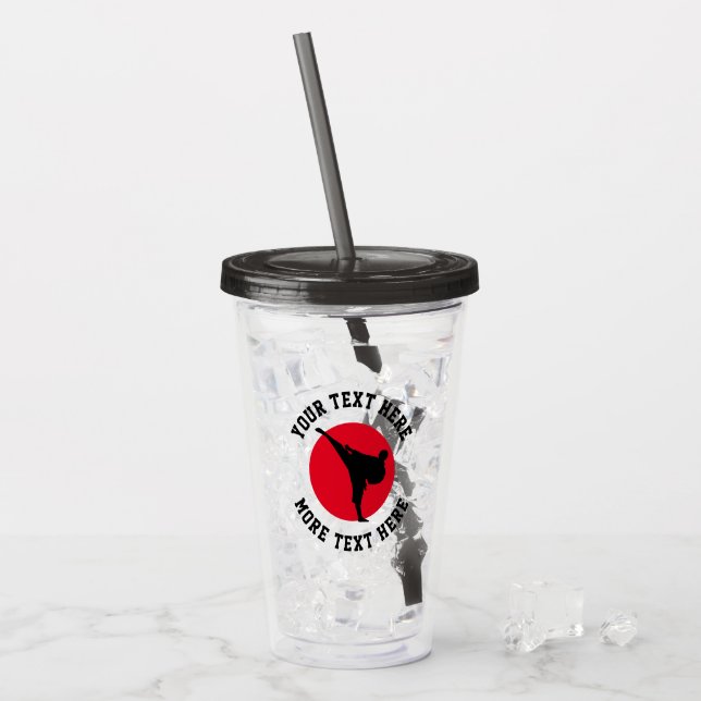Vaso Acrílico Artes marciales Personalizados luchadores karate t (Anverso (hielo))