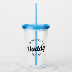 Vaso Acrílico Ascendido a Papá Desde 2027 Nuevo Papá Baby Shower