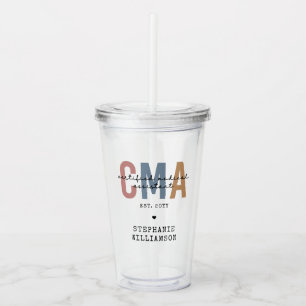 Vaso Acrílico Asistente Médico Certificado por personalizado CMA