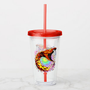 Vaso Acrílico Ataque de serpientes Psicodelic Surreal Art