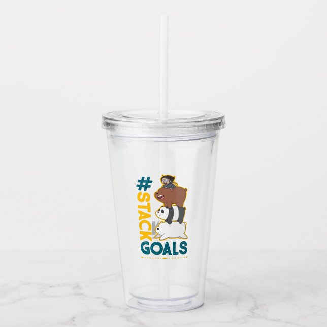 Vaso Acrílico Atrapamos osos y Chloe - #StackGoals (Anverso)