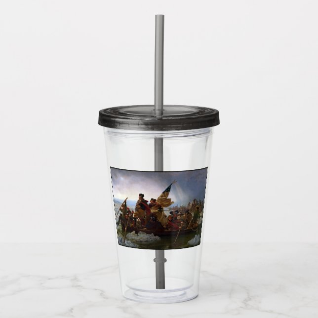 Vaso Acrílico Atravesando el Delaware 1776: General George Washi (Anverso)