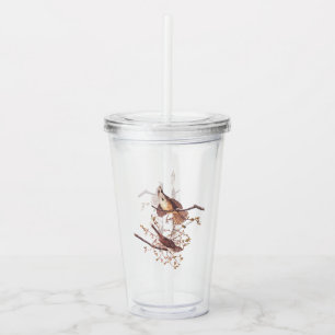 Vaso Acrílico Audubon Song Sparrow con la araña pequeña