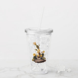 Vaso Acrílico Audubon Vesper Sparrow y Pricky Pear Cactus