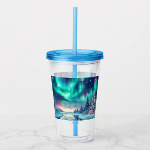 Vaso Acrílico aurora borealis/Navidades/invierno