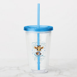 Vaso Acrílico Ausome Invierno – Jirafa Copo de Nieve Única 