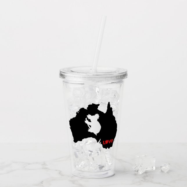 Vaso Acrílico Aussie Love Koala Black (Reverso (hielo))