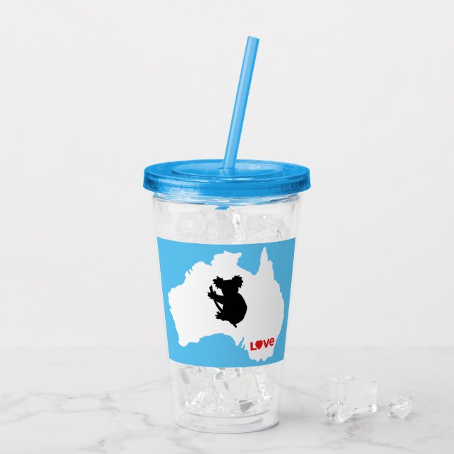 Vaso Acrílico Aussie Love Koala White (Reverso (hielo))