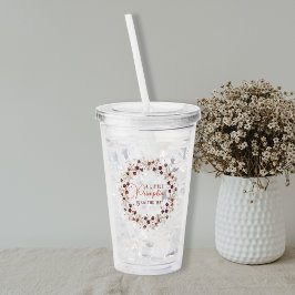 Vaso Acrílico Autumn Floral A Little Pumpkin Baby Shower