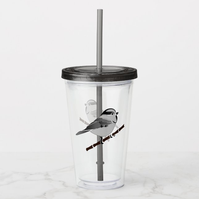 Vaso Acrílico Ave Adorable De Pollo De Montaña Ilustrada (Anverso)