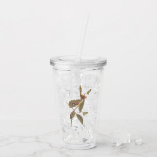 Vaso Acrílico Ave de Audubon Swainson en rama de roble