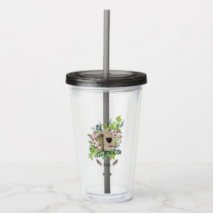 Vaso Acrílico Ave Tumbler Birdhouse