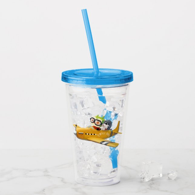 Vaso Acrílico Aventura voladora con perro (Anverso (hielo))