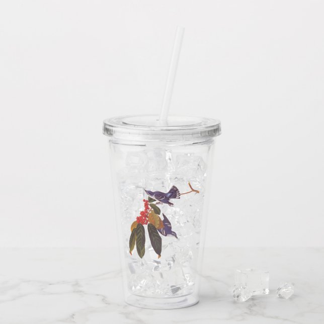 Vaso Acrílico Aves de Audubon con bayas de oso (Reverso (hielo))