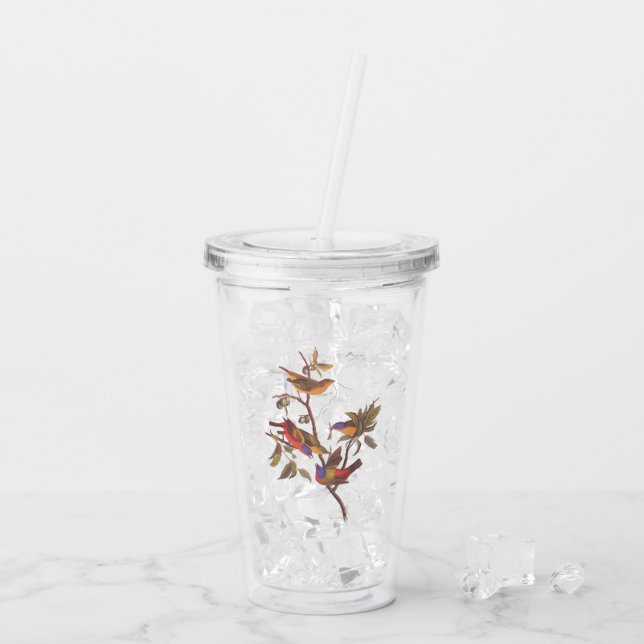Vaso Acrílico Aves de conejo con papilla Audubon son un árbol de (Reverso (hielo))