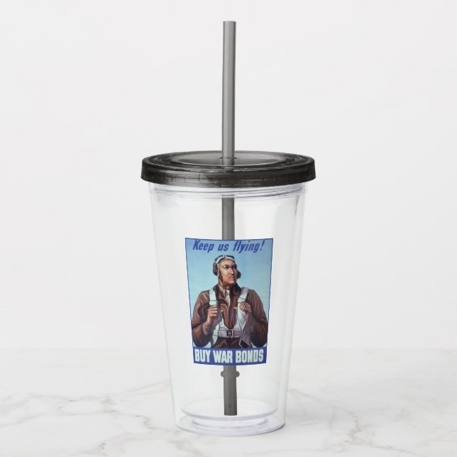 Vaso Acrílico Aviadores negros: Servicio militar de combate de l (Anverso)
