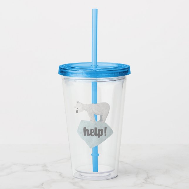 Vaso Acrílico Ayudar al oso polar (Anverso)