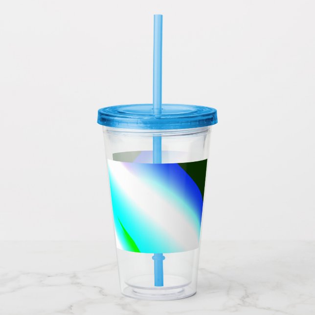 Vaso Acrílico Azul arcoiris de textura abstracta patrón arte t (Anverso)