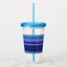 Vaso Acrílico Azul Decorativo