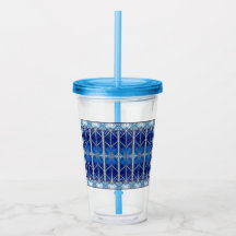 Vaso Acrílico Azul Decorativo