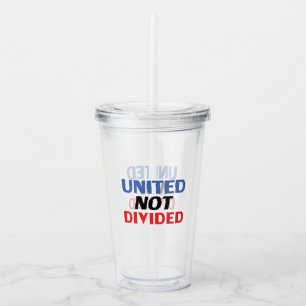 Vaso Acrílico Azul negro rojo "Unidos no dividido" -